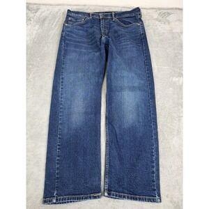 Levis 505 Regular Fit Straight Jeans Men's Size 38x30 Blue Dark Wash